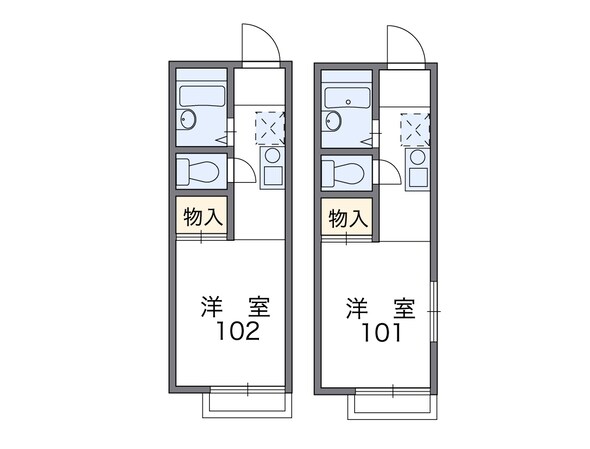 レオパレストダワンルームハイツ2の物件間取画像